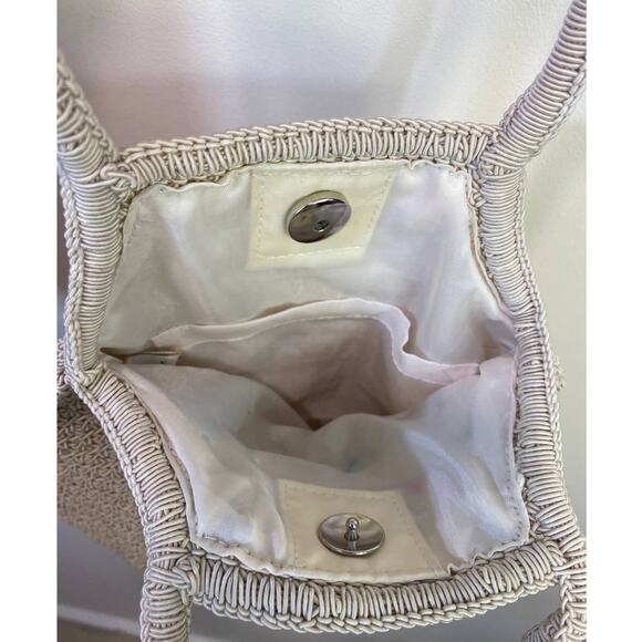 Vtg Crochet Ribbon Embroidered Y2K Summer Mini Purse - Picture 9 of 10